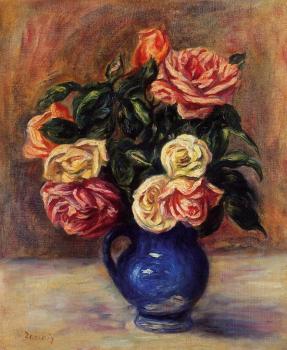 皮埃爾 奧古斯特 雷諾阿 Roses in a Blue Vase 皮埃爾 奧古斯特 雷諾阿 Roses in a Blue Vase
